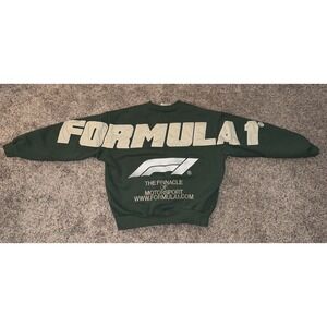 Formula One F1 Crewneck Sweatshirt Mens Small Green Embroidered Graphics